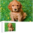 thumbnail image 4 of Dreamtimes 500 PCS Jigsaw Puzzles, Artwork Gift for Adults Teens Spaniel Puppy with Flowers Wooden Puzzle Games, 20.5" x 14.9" 500 Pieces, 4 of 6