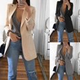 thumbnail image 3 of Inevnen Womens Long Sleeve Casual Open Front Blazer Suit Boyfriend Jackets with Pockets Overcoats Outwears, 3 of 4