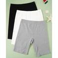 thumbnail image 5 of INNERSY Teen Girl's Cotton Slip Shorts for Under Dresses Breathable Boxer Panties 3-Pack (12-14 Years,Black/White/Gray), 5 of 7