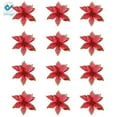 thumbnail image 2 of Deago 36 Pcs 5.9 in Christmas Tree Decorations Glitter Poinsettia Artificial Flowers for Xmas Tree Ornaments (Red), 2 of 9
