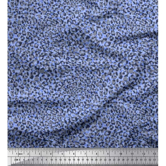 Soimoi Velvet Fabric Leopard Animal Skin Print Fabric by The Yard 58 Inch Wide