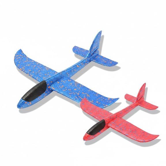 19" Large Throwing Foam Plane, 2 Flight Mode Glider Toys, Birthday Gifts for Boys Girls, Outdoor Sport Toys Party Favors 2PCS