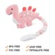 thumbnail image 4 of Juguetes para la dentición del bebé para bebés de 3-6 6-12 meses, mordedores de silicona con soporte para cuentas de alivio y clips para chupete, diseño de dragón para niños y niñas (rosa) Sailing Electrónica, 4 of 6