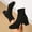 11#Black, variant on Womens Ankle Boots Chunky Low Heel Square Toe Booties Side Zipper Winter Dress Shoes