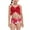 Red, variant on Fesfesfes Girls Summer Swimsuits Casual Cute Floral Print Double Ruffle Sling Swimwear Beach Swimsuits Split Two-Piece Bikini Sets