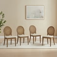 thumbnail image 2 of Crosley Furniture Katia 4-Pc Upholstered Cane-Back Dining Chair Set in Driftwood, 2 of 10