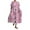 Pink, variant on Women's Summer Dress Retro Botanical Floral Design Printed Casual Loose Dress With Pocket Surplice Dress for Women