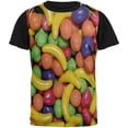 thumbnail image 1 of Halloween Fruit Candy All Over Mens Black Back T Shirt Multi LG, 1 of 1