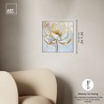 thumbnail image 6 of Gold Magnolia II Floral Fine Wall Art Canvas Wall Art by Art Remedy, White Floater Frame, 17" x 17", 6 of 8