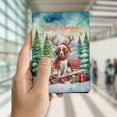 thumbnail image 4 of Merry Christmas Santa Reindeer Antlers Brittany Spaniel Sleigh Xmas Winter Holiday Travel Passport Wallet Brittany Dog Lover Gifts Idea PU Leather Passport Holder Cover - 00023, 4 of 5