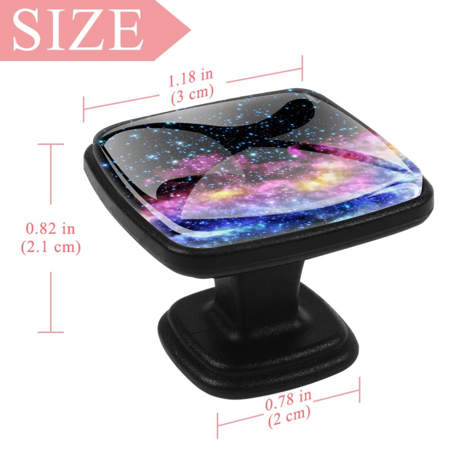 4 Pcs Square Cabinet Handle Cupboard Knob Drawer Pulls Handle Galaxy Nebula Starry Drawer Knobs with Screws Furniture Decoration