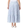 thumbnail image 3 of Agnes Orinda Plus Size Skirts for Women Floral Stretchy Waist Layered Flowy Summer Maxi Skirt 3X Purple, 3 of 6