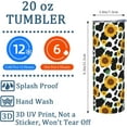thumbnail image 2 of Cow Print Sunflower 20oz Tumbler 3D Print Insulated Travel Mug Stainless Steel Coffee Tumbler Unique Cow Gifts for Women, 2 of 5
