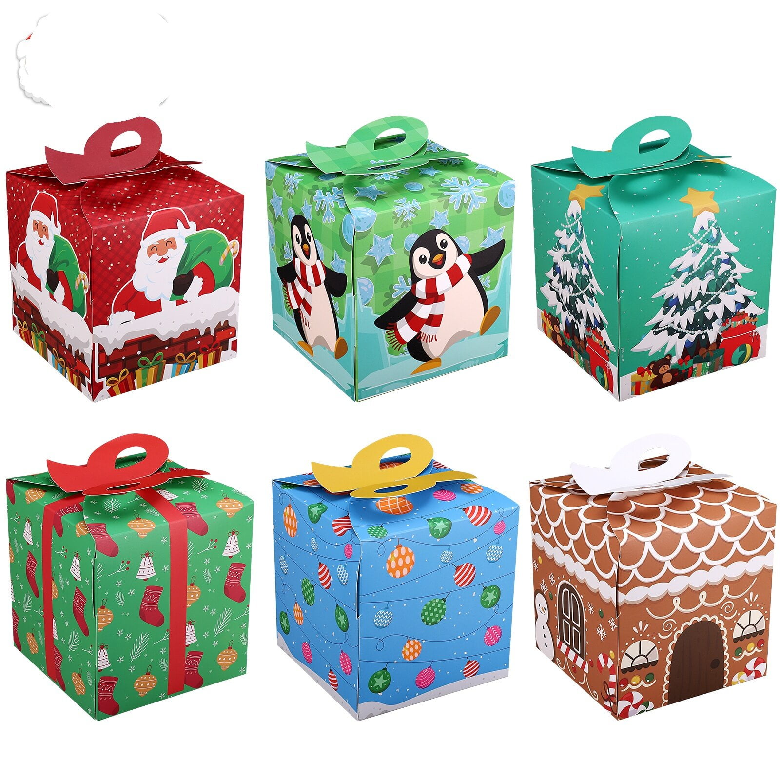 Cabilock 24pcs Christmas Gift Boxes Festive Xmas Goodie Paper