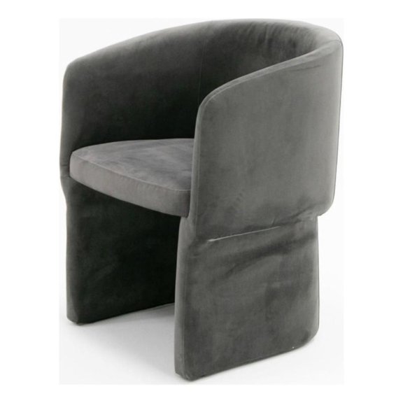 Modrest Vassar 19" Upholstered Modern Velvet Dining Chair in Gray
