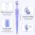thumbnail image 3 of 21 Pieces Eyebrow Razors Shaver Facial Razor Multipurpose Face Trimmers with Precision Cover for Women Makeup Face Care Tools (Rose Red, Blue, Purple), 3 of 5