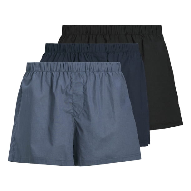 JACK&JONES boxers tejidos para hombre, pack de 3 - JACMILANO WOVEN BOXERS 3 PACK , algodón Azul oscuro M (Medium)