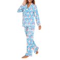 thumbnail image 2 of SEANATIVE Snowflake Snowman Womens Button Up Pajama Set Size 2XL Long Sleeve Pjs Sets for Women Christmas 2 Piece Loungewear Sets Night Outfits Xmas Ladies Sleepwear Pajamas, 2 of 7
