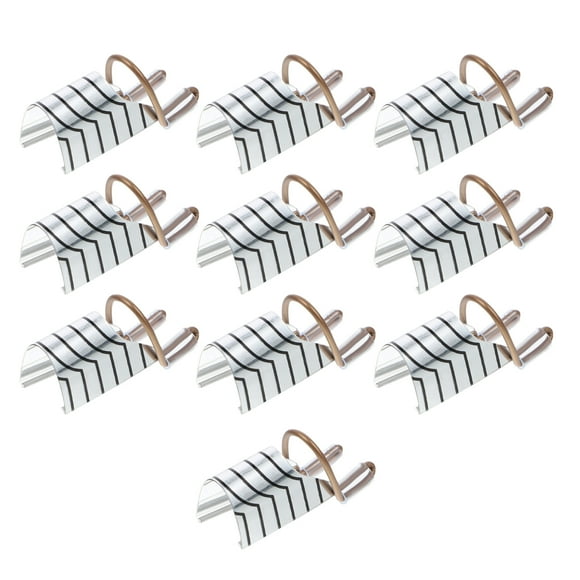 EeaseMX 10 piezas de uñas postizas reutilizables con lámina plateada para decoración de uñas francesas