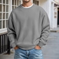 thumbnail image 2 of Mens Christmas Pullover Tops Thermal Knit Long Sleeve Crewneck Soft Lightweight Gifts for Men,Dark Gray,2XL, 2 of 4