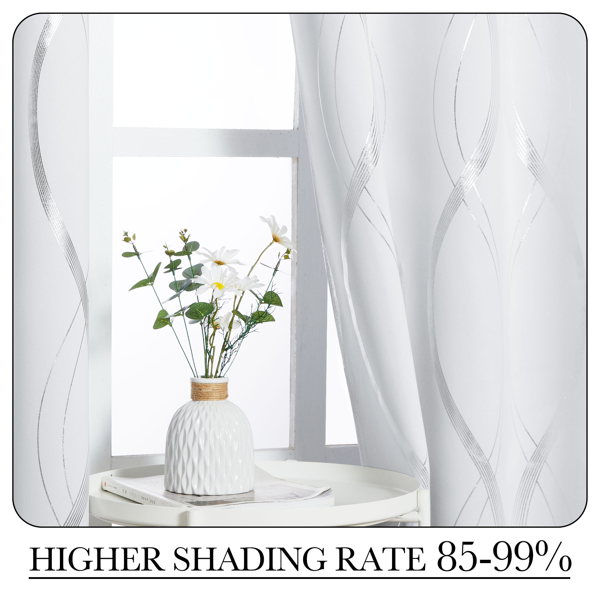 NICETOWN Blackout Curtains, Gray, 52x54 Inches, 2 Panels photo 3