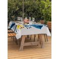 thumbnail image 3 of Outdoor Tablecloth with Umbrella Hole for Patio/Picnic/Party/Camping, Farmhouse Bees Waterproof Table Cloth Rectangle Table Cover Washable, Spring Summer Gray Blue Flowers Blossom (60"x 84"), 3 of 8