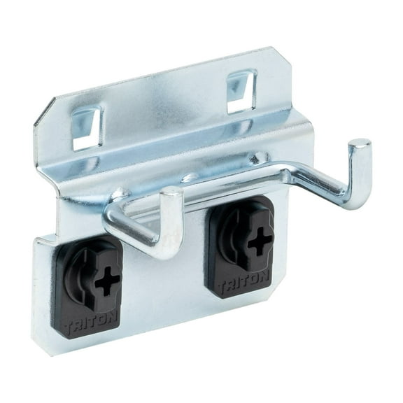 Triton Products® LocHook 1" Double Rod 90-Degree Bend 3/16"D Zinc Plated Steel Pegboard Hook for LocBoard, 5pk