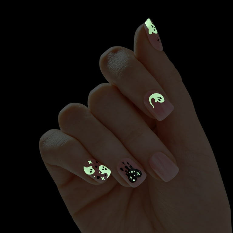 KISS imPRESS No Glue Needed Press On Nails, Design Glow in the