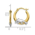 thumbnail image 3 of Primal Gold 10 Karat Yellow Gold and Rhodium-plated Dolphin Hoop Earrings, 3 of 4
