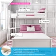 thumbnail image 2 of Max & Lily Solid Wood L-Shaped Bunk Bed, Twin over Full with Ladder for Kids, White, 2 of 11