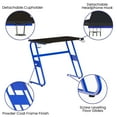 thumbnail image 4 of Emma + Oliver Blue Gaming Ergonomic Desk with Cup Holder and Headphone Hook, 4 of 12