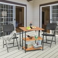 thumbnail image 3 of Costway Table à Manger Pliante en Bois d'Acacia avec Étagères de Rangement pour Patio Jardin Terrasse, 3 of 10