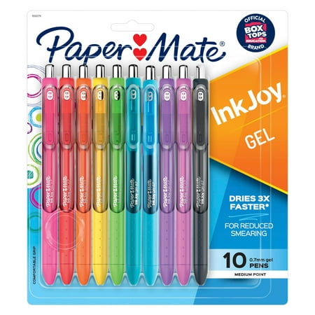 Paper Mate InkJoy Gel Pens, Medium Point (0.7 mm), Assorted Colors, 10 Count