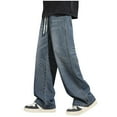 thumbnail image 4 of FNFYFH Mens Baggy Jeans Wide Leg Skater Casual Denim Pants Hip Hop Streetwear Jean Pants, 4 of 4