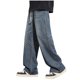 thumbnail image 1 of Pantalones largos de moda para hombre, casuales, de color sólido, con bolsillos y cremallera, cintura elástica, de poliéster., 1 of 4