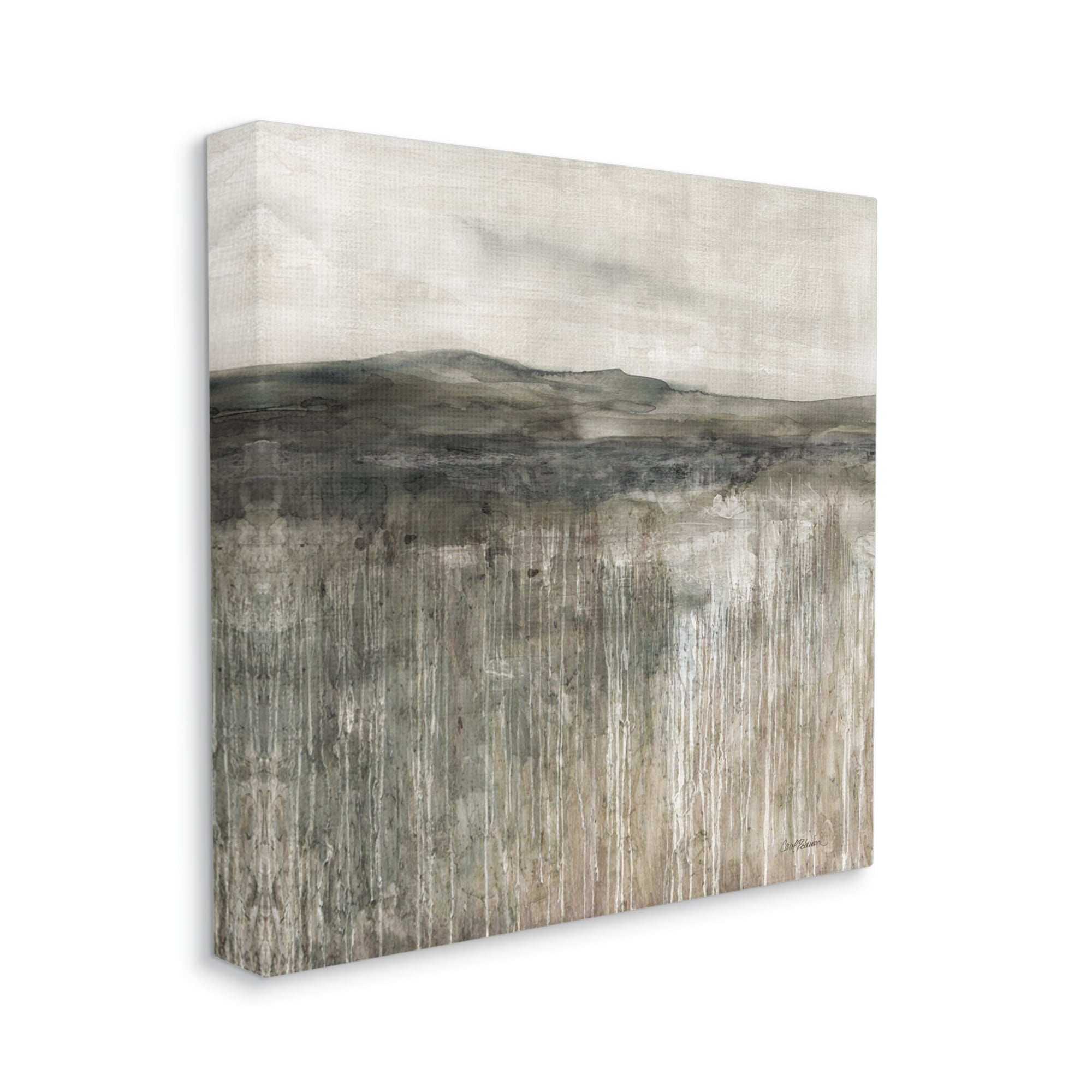 Stupell Industries Brown Mountain Landscape Abstract Painting Gallery Wrapped Canvas Print Wall Art
