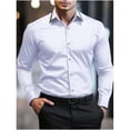 thumbnail image 1 of pstuiky camisa de manga larga para hombre, Camisa informal de verano para hombre, con cuello, botones y bolsillos, color liso camisetas de hombre s, 1 of 7