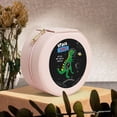 thumbnail image 6 of Yiaed Space Dino Cartoon Black Print Travel Jewelry Case Bridesmaid Gift Boxes Jewelry Travel Organizer Small Round Jewelry Box Mini Storage-Pink, 6 of 7