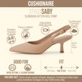 thumbnail image 3 of Cushionaire Saby Slingback Kitten Heels for Women, Pointed Toe Pumps with Adjustable Ankle Strap for Casual Dressy Wear, 3 of 16