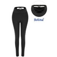 thumbnail image 6 of DODOING Cotton Soft High Waist Women's Yoga Leggings Capris, Tummy Control Workout Pants Gym Tights Full Length Leggings, Black/ Grey/ Navy Blue, 6 of 6
