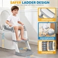 thumbnail image 2 of Asiento de entrenamiento para ir al baño Orzbow 2 en 1 con escalera ajustable, gris, 2 of 6