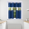 thumbnail image 2 of Gorgeous Home Linen Kitchen Window Curtains 3 Pieces Set, Lined Blackout Tier and Valance Set, 58W x 14L (1 Panel) + 28W x 24L (2 Panels) k7 Royal Blue, 2 of 5