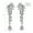 Silver ERS-J4095S, variant on Vintage Bride Earrings Exaggerated Wedding Banquet Jewelry Zircon Drop Earrings for Women