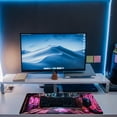 thumbnail image 6 of Desk Pad, Anime City Street Scene Desk Mat, Pink Neon Street Large Gaming Mouse Pad for Desk, 31.5"x11.8" Extended Big Computer Keyboard Mouse Pad with Non-Slip Base and Stitched Edge, 6 of 13