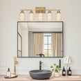 thumbnail image 2 of Melucee Modern Bathroom Light Fixtures, 5 Light Vanity Lights, Brass Wall Lamp with White Glass for Bathroom, 2 of 6