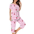thumbnail image 6 of CAZOFW Womens Pjs,2 Piece Short Sleeve Top,Capri Pant,Loose Soft Home Lounge Sleepwear Sizes S-3X, 6 of 6