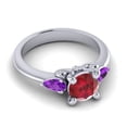thumbnail image 3 of 2.50 Carat Round Cut Red Ruby & Amethyst Gemstone Stunning Wedding Ring for Ladies Solid 18K White Gold Size 10.5 by Diamond-Capitals, 3 of 8