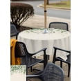 thumbnail image 5 of Outdoor Tablecloths with Umbrella Hole & Zipper, Green Leaves 54x54 Inch Square Tablecloths, Summer Botanical Waterproof Table Cloth, Patio/Pool/Picnic Table Covers, 5 of 8