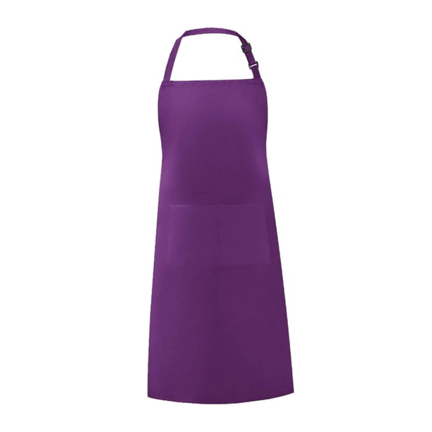 Delantal de chef, delantal de cocina, delantal utilitario, correa ajustable en la cintura con bolsillo Púrpura