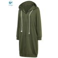 thumbnail image 5 of Deago Women's Casual Zip up Hoodies Long Tunic Sweatshirts Jackets Fashion Plus Size Hoodie with Pockets (Green, 2XL), 5 of 7